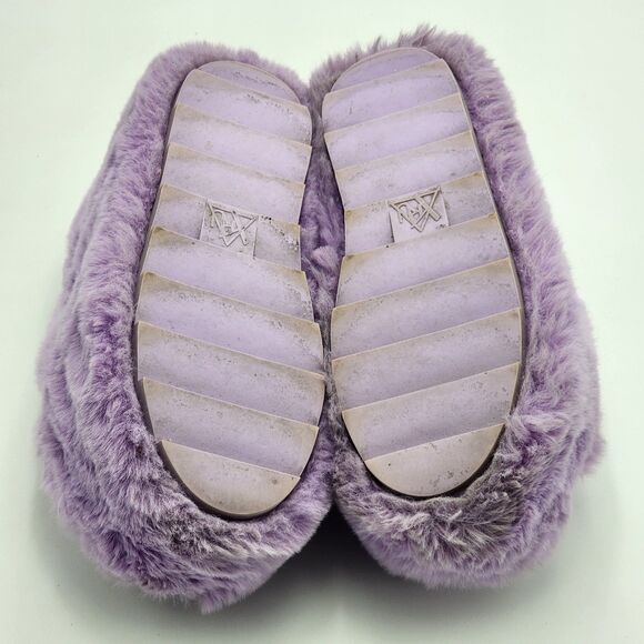 YRU Gravity Light Purple Faux Fur Platform Slides Sandals Size 7 - Picture 7 of 10